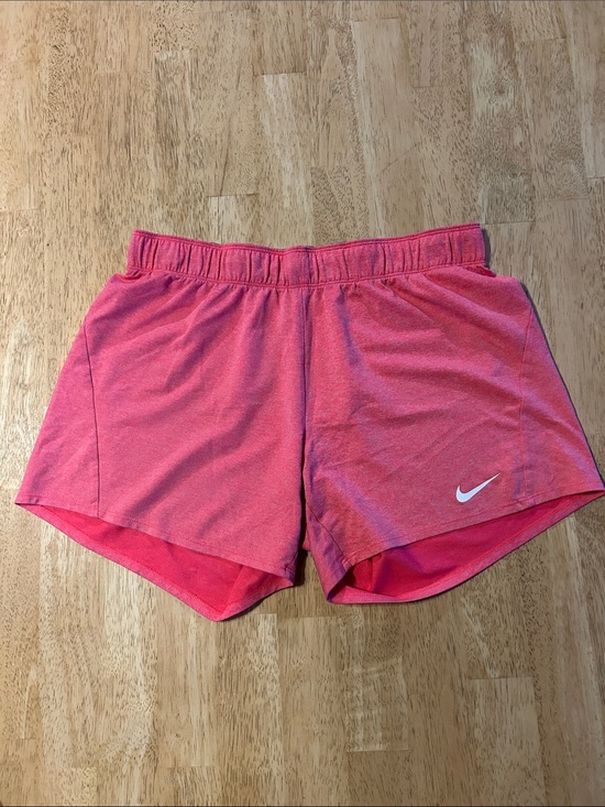 Nike Pants - Nike Women's Coral-Pink Athletic Shorts with Swoosh